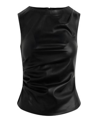 The Meg Faux Leather Top