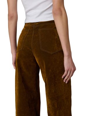 The Mia Wide Leg Flocked Jeans in Bronze Brown