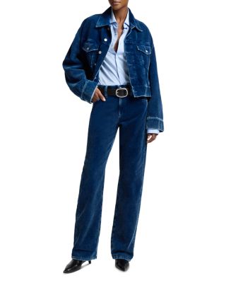 Oli Oversized Fit Cropped Corduroy Trucker Jacket in Oxnard