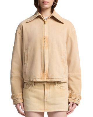 Denim Workwear Cropped Jacket in Sandune  