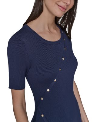 Button Trim Sweater Dress