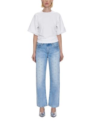 Lexi Mid Rise Straight Leg Jeans in Aries