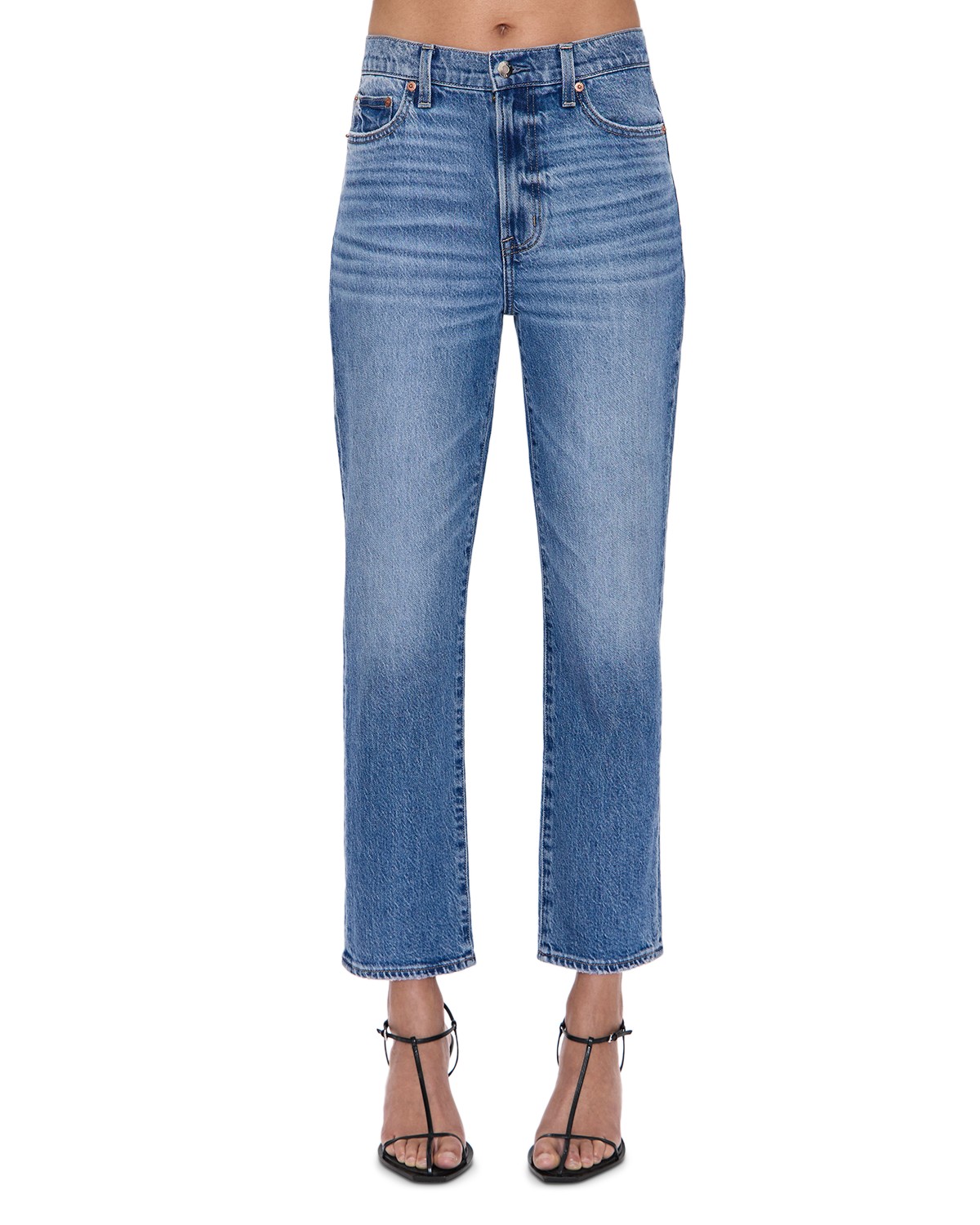 nobodyschild.com Dark Blue High Rise Kingston Straight Leg Jeans