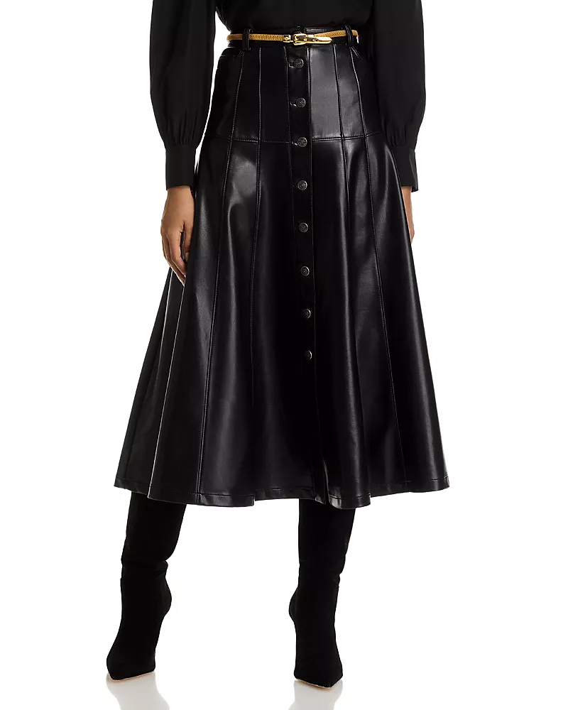 Cinq a Sept Faux Leather Veena Skirt