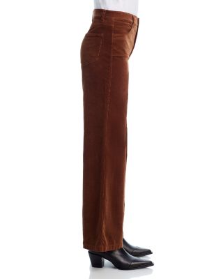 Paige Anessa Corduroy High Rise Jeans in Maple Brown