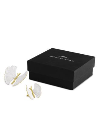 Butterfly Ginkgo Golden Decorative Objects, Set of 2