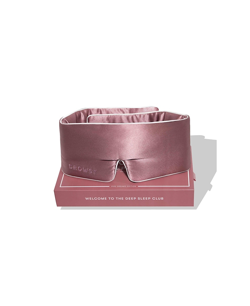 Drowsy 22 Momme Silk Pipe Dreams Sleep Masks In Pink