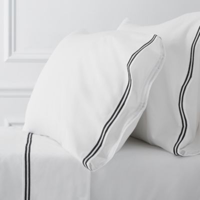Italian Percale Stitch King Pillowcase, Pair - Exclusive