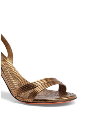 Women's Leather Mid-heel Sandal