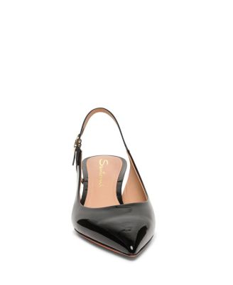 Women's Patent Leather Mid-Heel Slingback