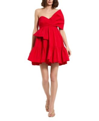 Strapless Faille Twist Bow Mini Dress