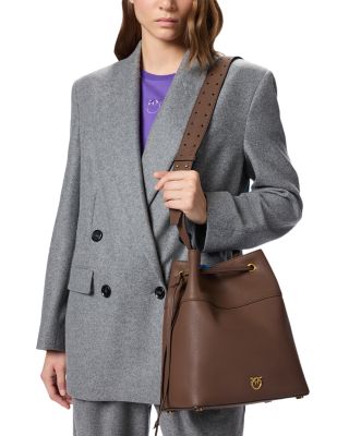 Secchiello Classic Leather Bucket Bag