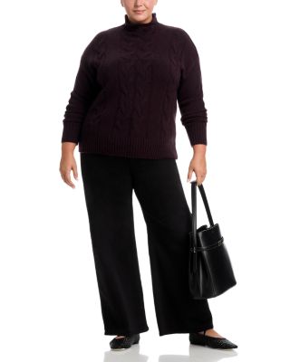 100% Cashmere Mock Neck Cable Sweater - Exclusive