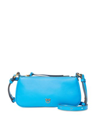 Leather Half Moon Baguette Shoulder Bag