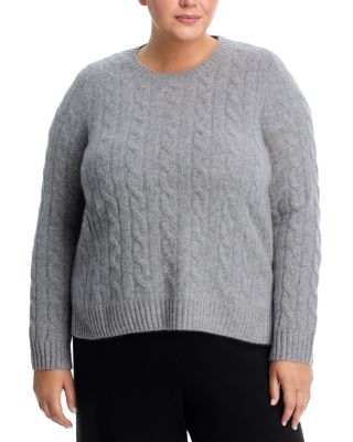100% Cashmere Cable Knit Crewneck Sweater - Exclusive