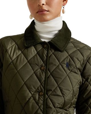 Corduroy Trim Quilted Barn Jacket