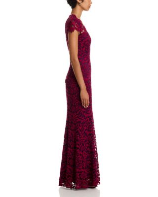 Scalloped-Edge Lace Gown
