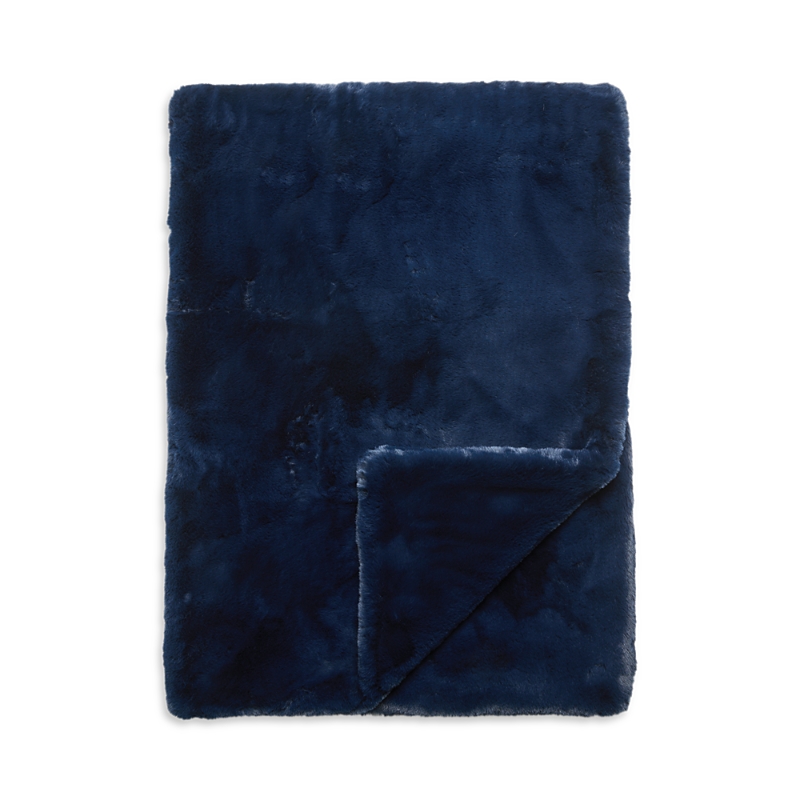 Aqua Big Rabbit Double Sided Faux Fur Throw Blanket - Exclusive In Blue