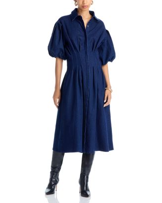 AQUA Denim Midi Dress - Exclusive | Bloomingdale's Women 