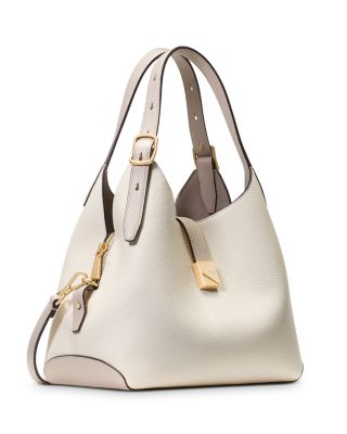 Deco Color Blocked Pebbled Leather Small Crossbody Tote 