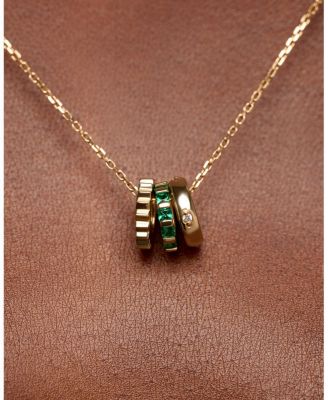  Solid Emerald Zeno Charm Necklace
