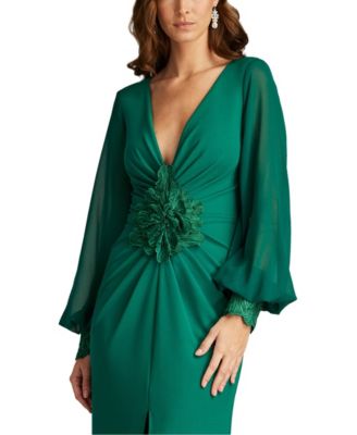  Sahana Bishop Sleeve Plunge Gown