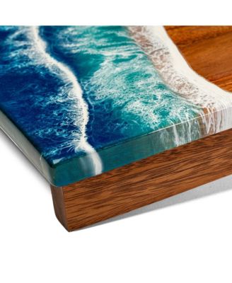 1ft x 2ft Beach Epoxy Resin Wood Compact Travel Cornhole Board Set