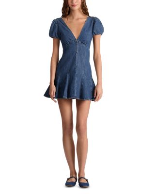 Fara Puff Sleeve Denim Mini Dress