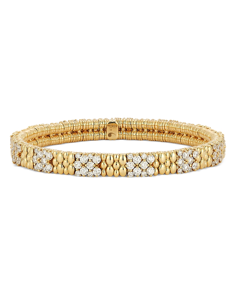 Roberto Demeglio 18K Yellow Gold Cashmere Diamond Beaded Stretch Bracelet