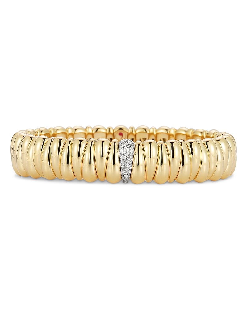 Roberto Demeglio 18k White & Yellow Artiglio Diamond Stretch Bracelet In Gold