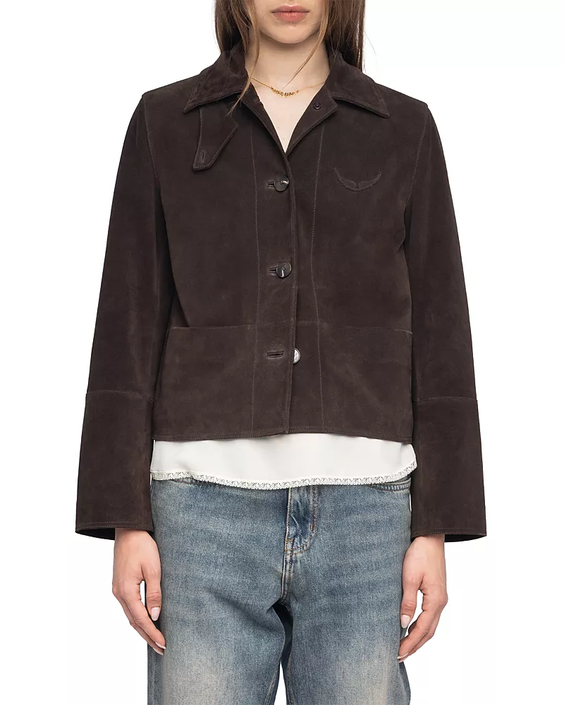 Zadig & Voltaire Lessa Heavy Suede Jacket