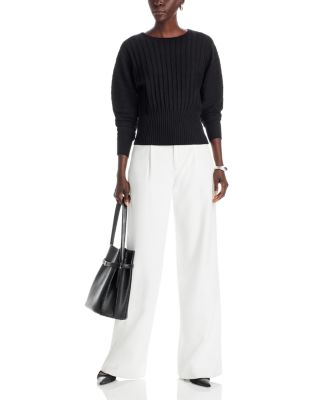 Dolman Sleeve Ribbed Sweater