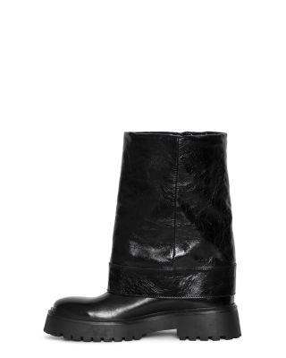 Angie Vintage Patent Leather Sleeve Boots