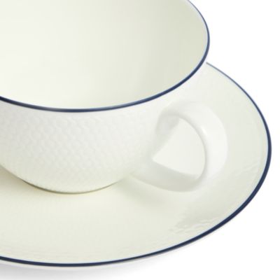 GIO 8.7 oz. Teacup & Saucer Set, Blue Line
