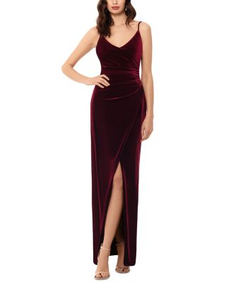 fitted lace wedding dress Simone Velvet Dress: Red Mini Dress for Cocktail Party main image 1