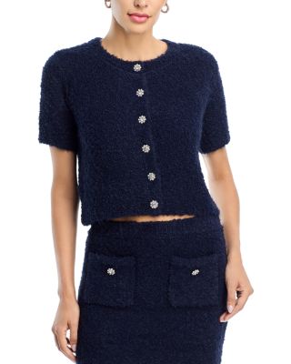 Boucl&eacute; Short Sleeve Cardigan - Exclusive
