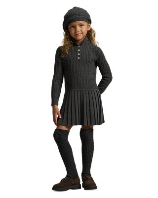 Girls' Mini Cable Polo Sweater Dress - Big Kid, Little Kid