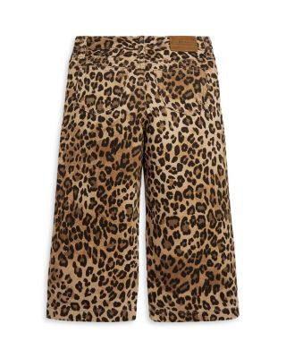 Girls' Leopard Print Wide Leg Jean - Little Kid
