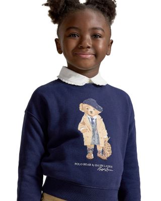 Girls' Polo Bear Fleece Boxy Sweatshirt - Little Kid