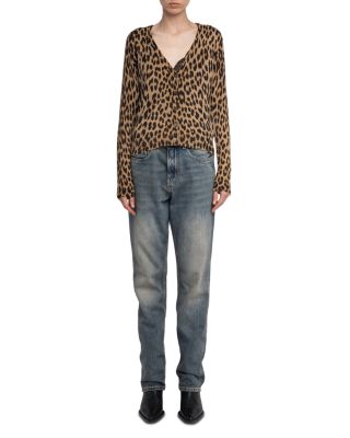 Manala CP Print Leo Cashmere Cardigan 