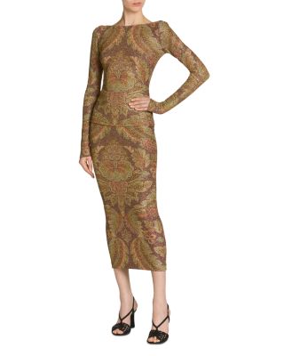 Printed Midi Pencil Skirt