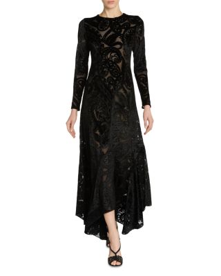 Velvet Paisley Mermaid Maxi Dress