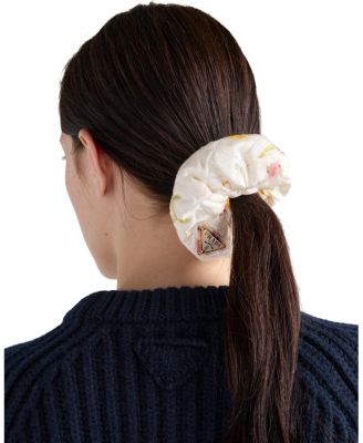 Floral-Print Satin Scrunchie