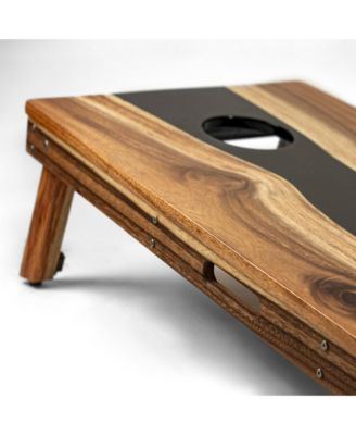 2ft x 4ft River Epoxy Resin with Live Edge Acacia Pathfinder ART Cornhole Boards