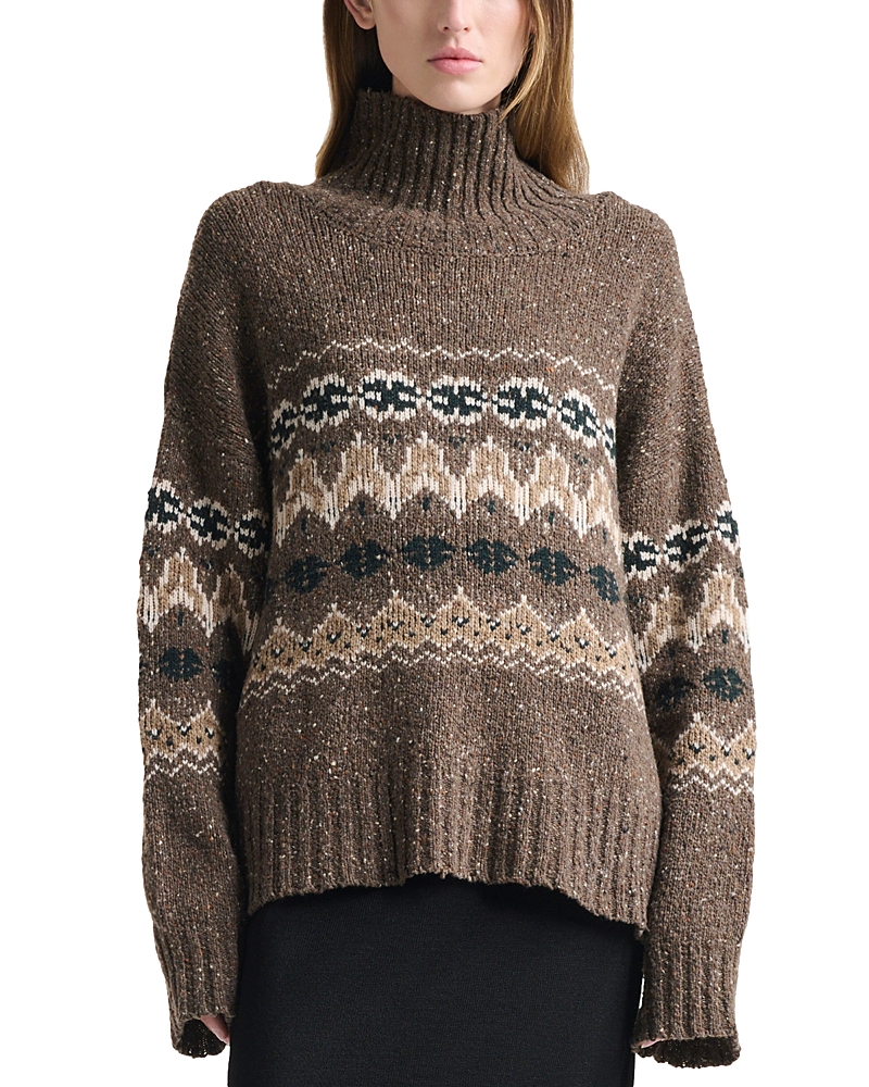 Altuzarra Cecie Fair Isle Wool-blend Sweater In Brown