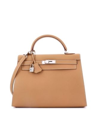 Pre-Owned HERMÈS - Kelly 32 Handbag Brown Epsom with Palladium Hardware