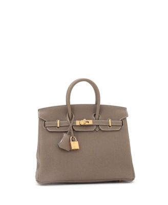 Birkin 25 Handbag Grey Togo with Gold Hardware