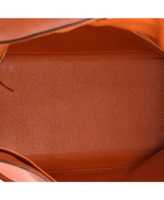 Kelly 32 Handbag Orange Chevre de Coromandel with Gold Hardware
