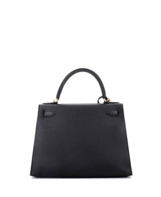 Kelly 28 Handbag Black Epsom with Gold Hardware