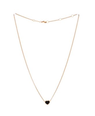 My Happy Hearts Pendant Necklace 18K Rose Gold with Onyx
